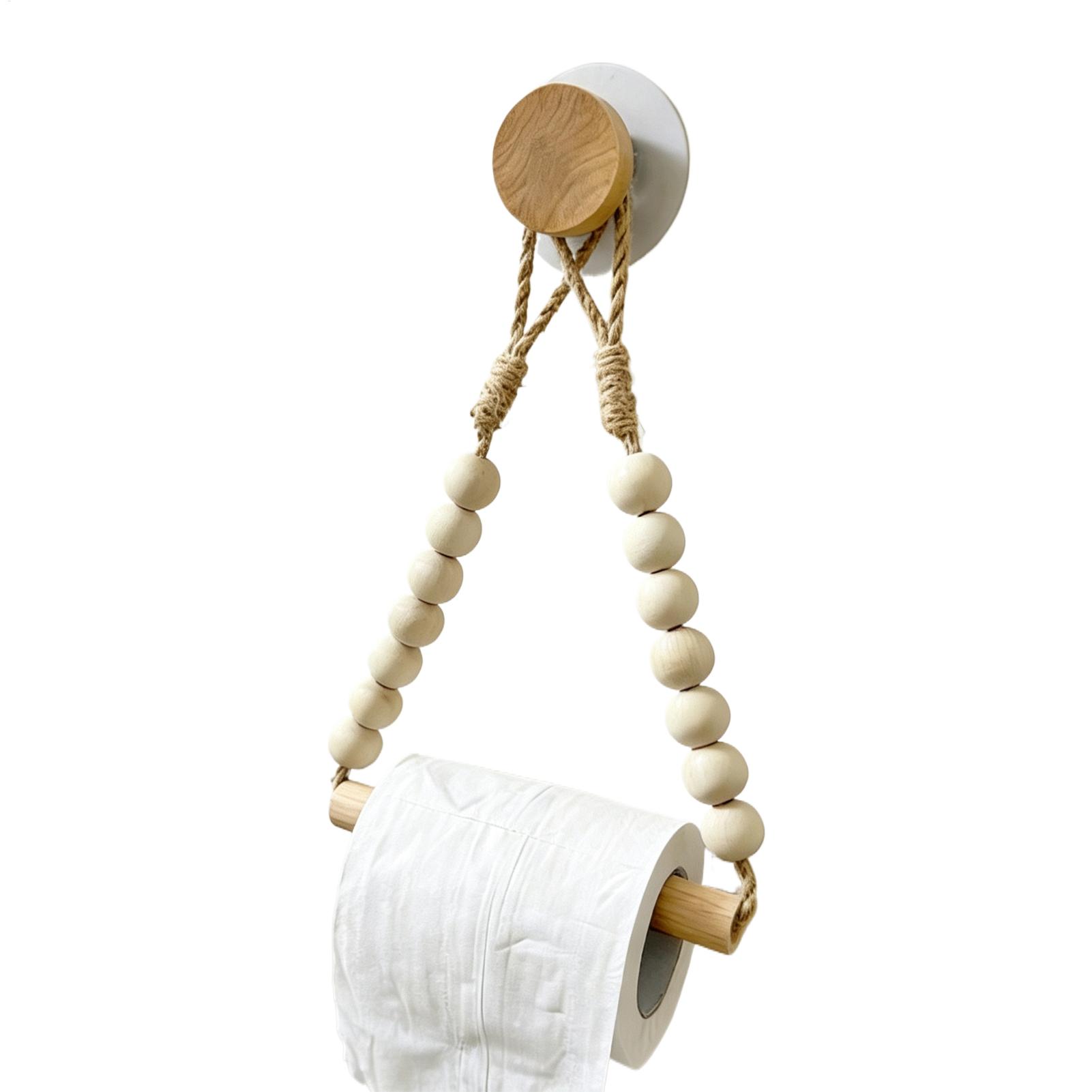 Home Bathroom Paper Towels - Toilet Paper Holder Wood Bead Stand
