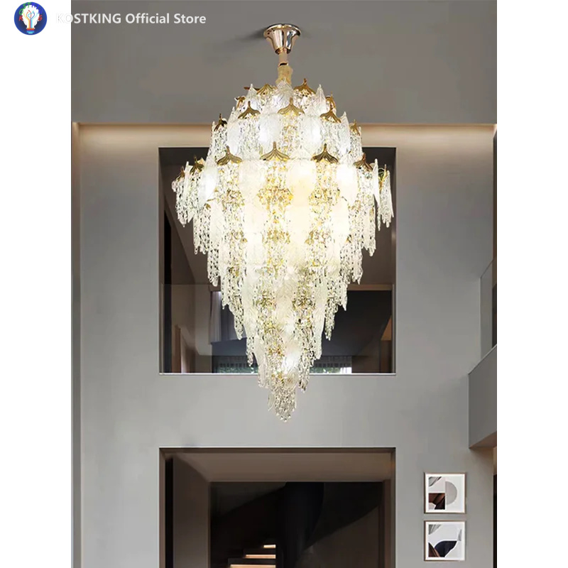 Home Bathroom Lights - Luxury Porcelain Glass Leaves Chandelier Modern