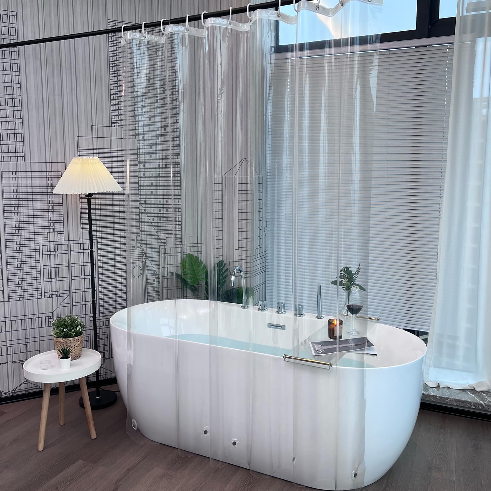 Shower Curtain Liner - Clear Plastic Shower Curtains Mouldproof Mildew