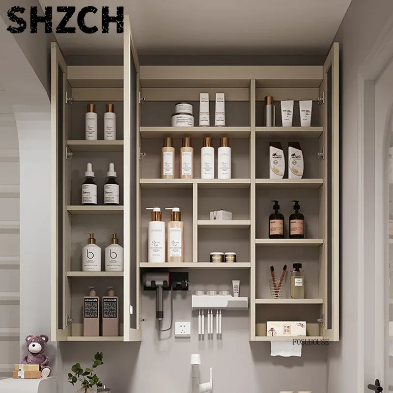 Home Bathroom Furniture - Modern Thickened Bathroom Mirror Featuring Integrated