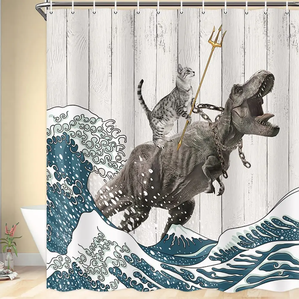 Shower Curtain Liner - Funny Cat Shower Curtain, Cool Cat