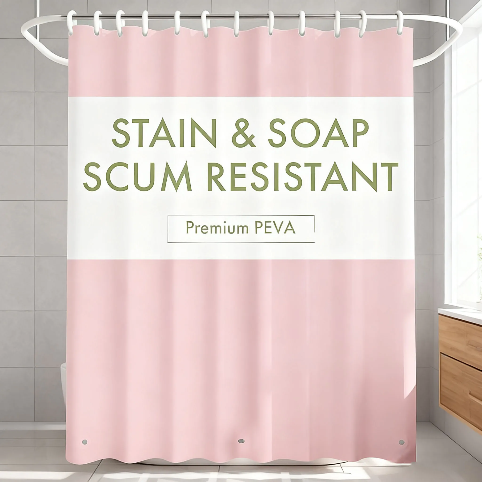 Shower Curtain Liner - 1PC Lightweight PEVA Shower Curtain Liner