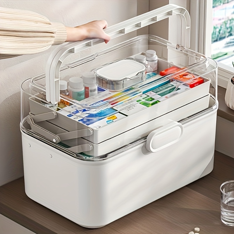 Home Bathroom Furniture - Large Capacity Clear Lid Medicine Storage