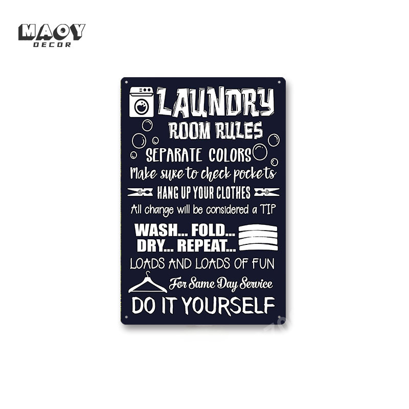 Slogan Metal Tin Sign Laundry  - Home Bathroom Furniture review and price