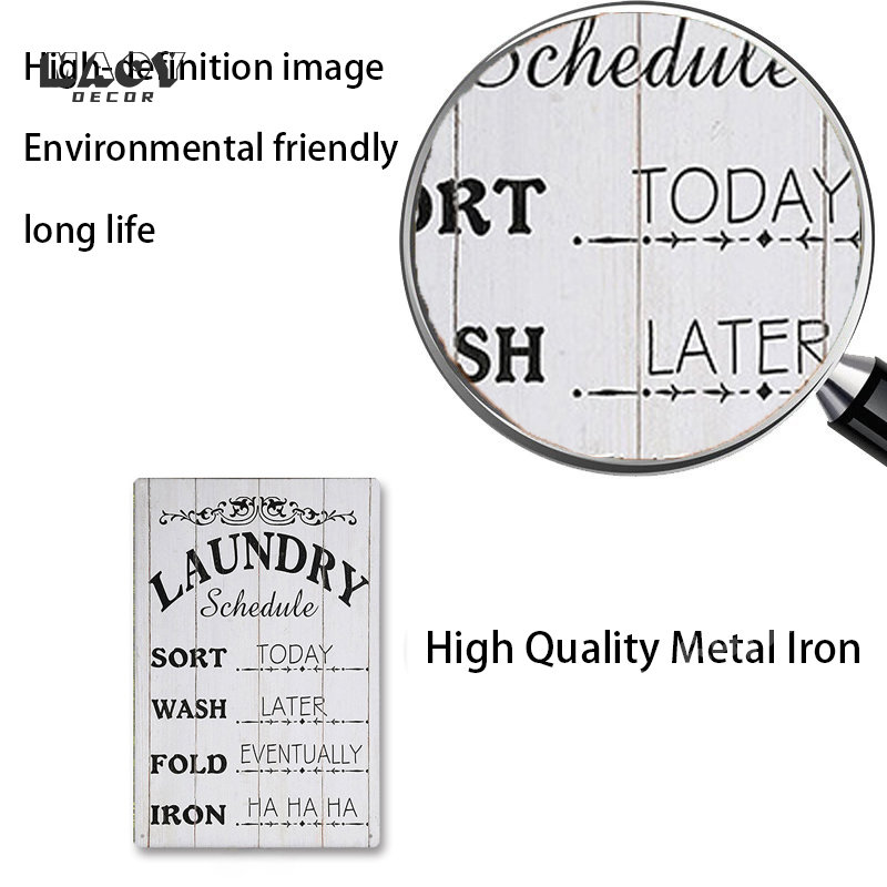 Slogan Metal Tin Sign Laundry  - Home Bathroom Furniture review and price