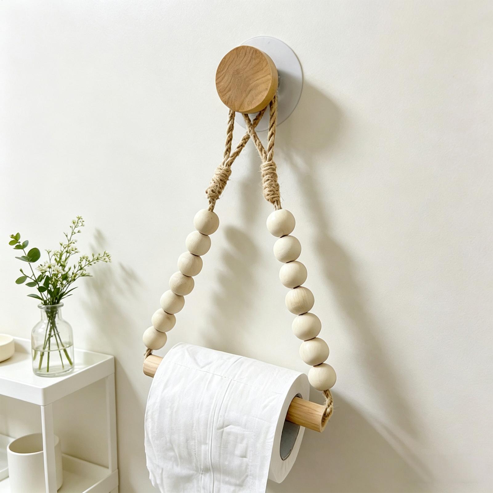 Toilet Paper Holder Wood Bead  - Home Bathroom Paper Towels review and price