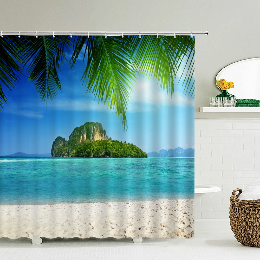 Seascape Beach Shower Curtains - Shower Curtain Liner review and price