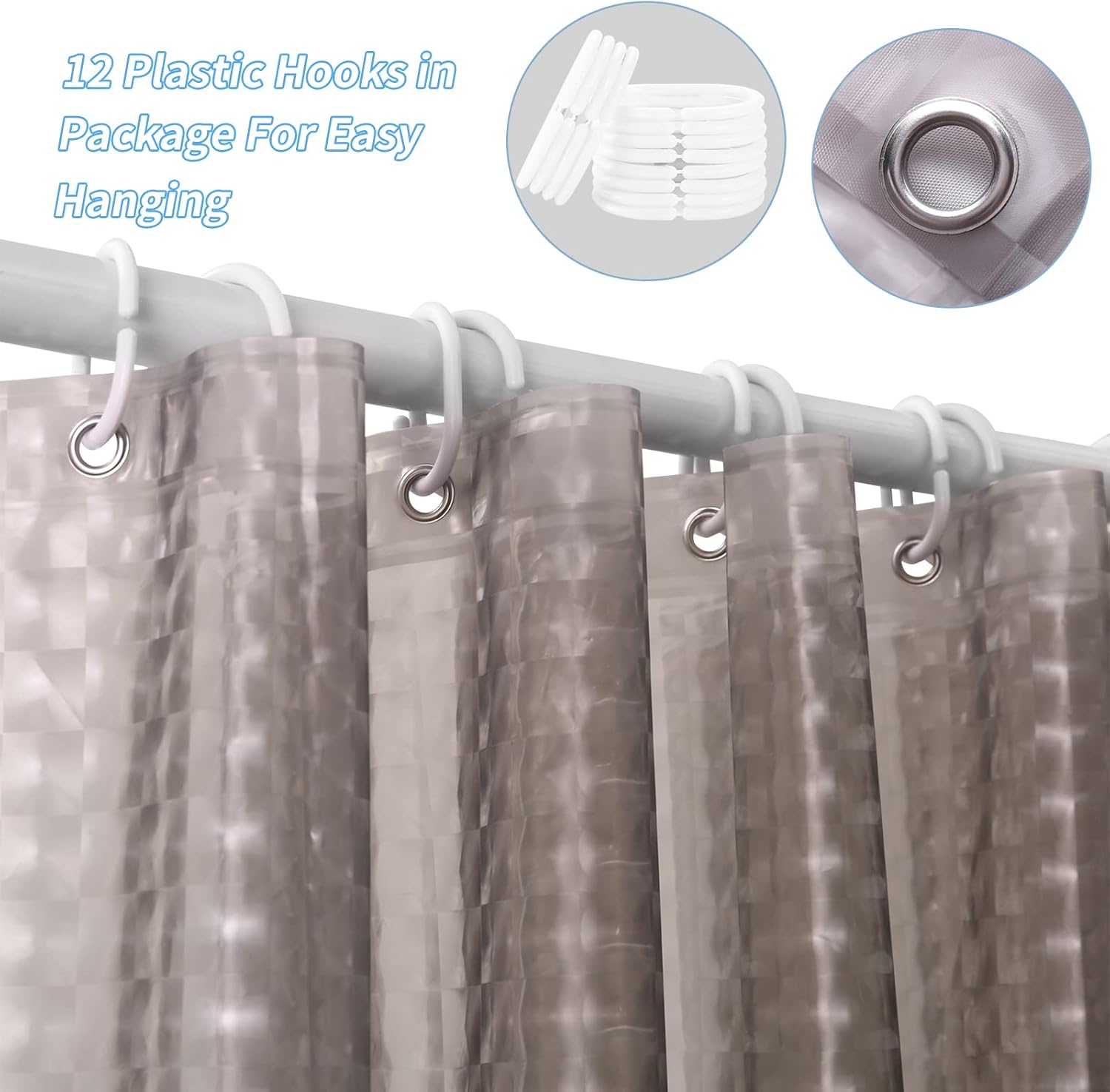 1Pc Gray Crystal Shower Curtai - Shower Curtain Liner review and price