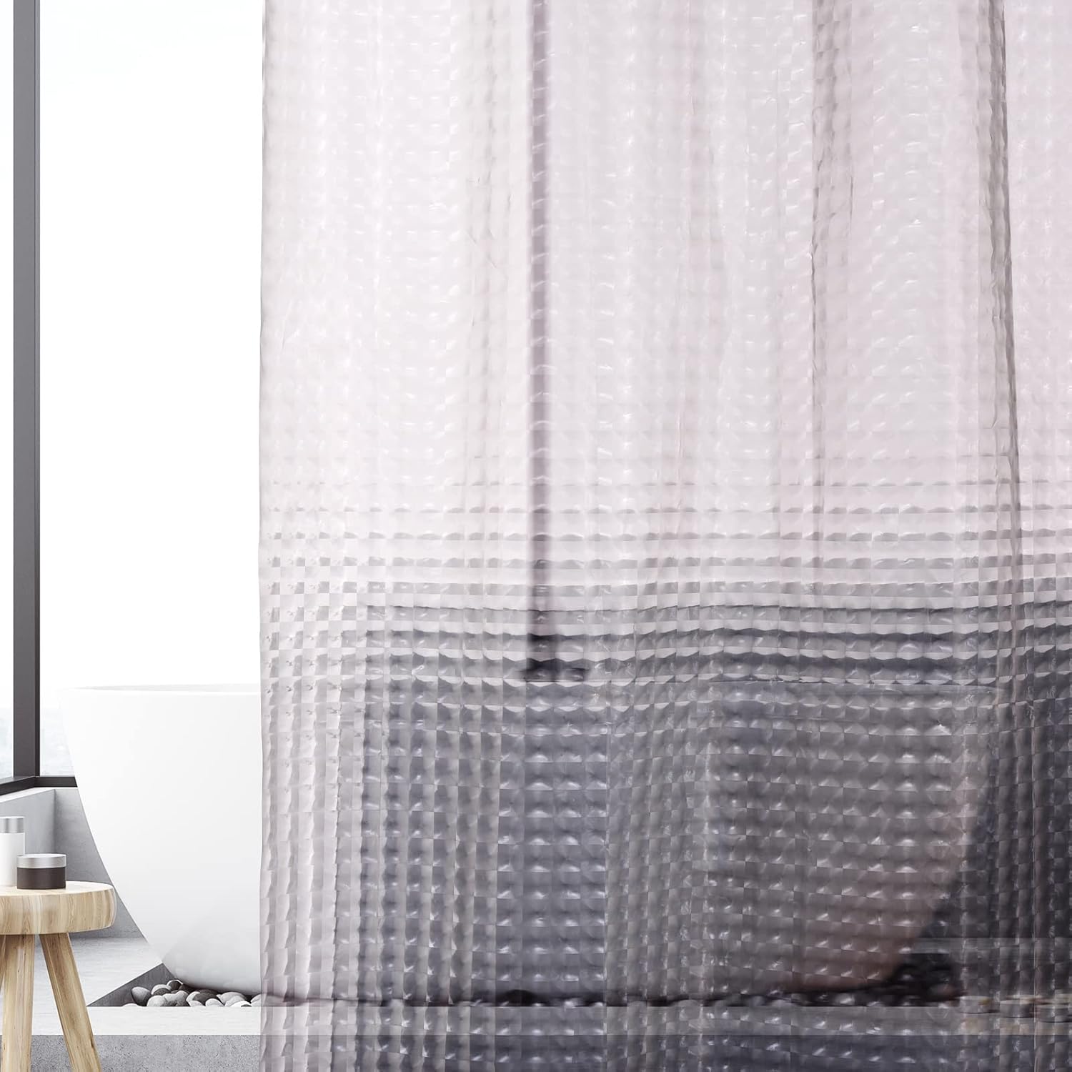 1Pc Gray Crystal Shower Curtai - Shower Curtain Liner review and price