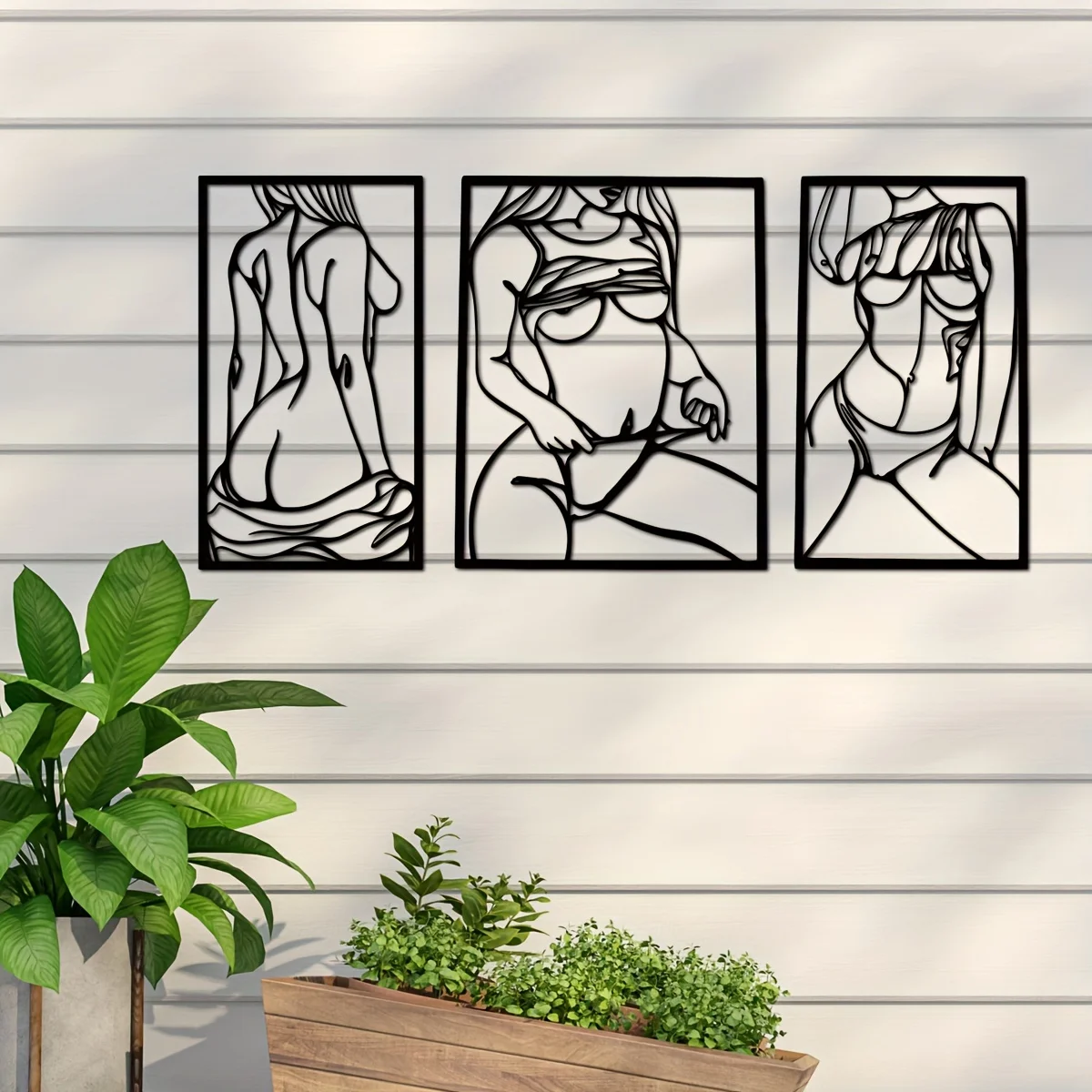 1pc Metal Art Wall Decor, Blac - Home Goods Bathroom review and price