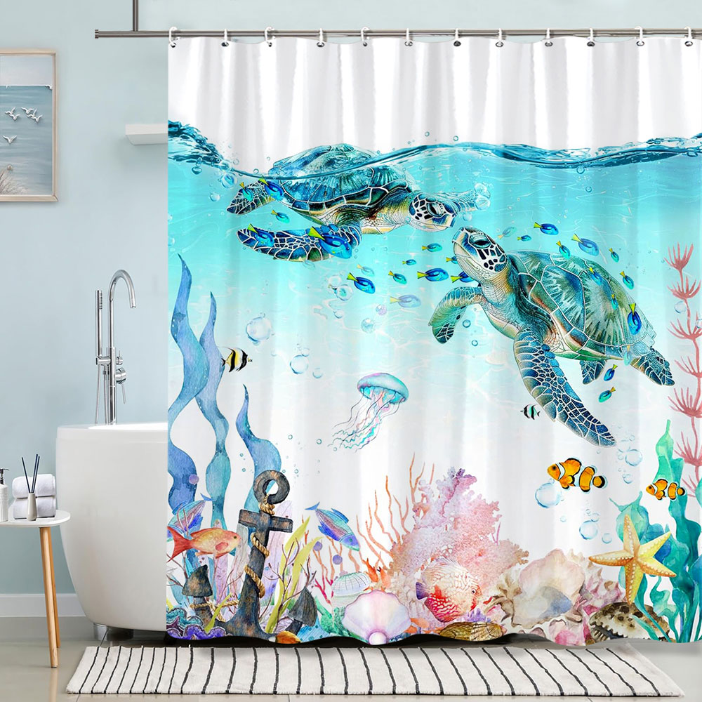 Turtle Shower Curtain Summer B - Shower Curtain Liner review and price
