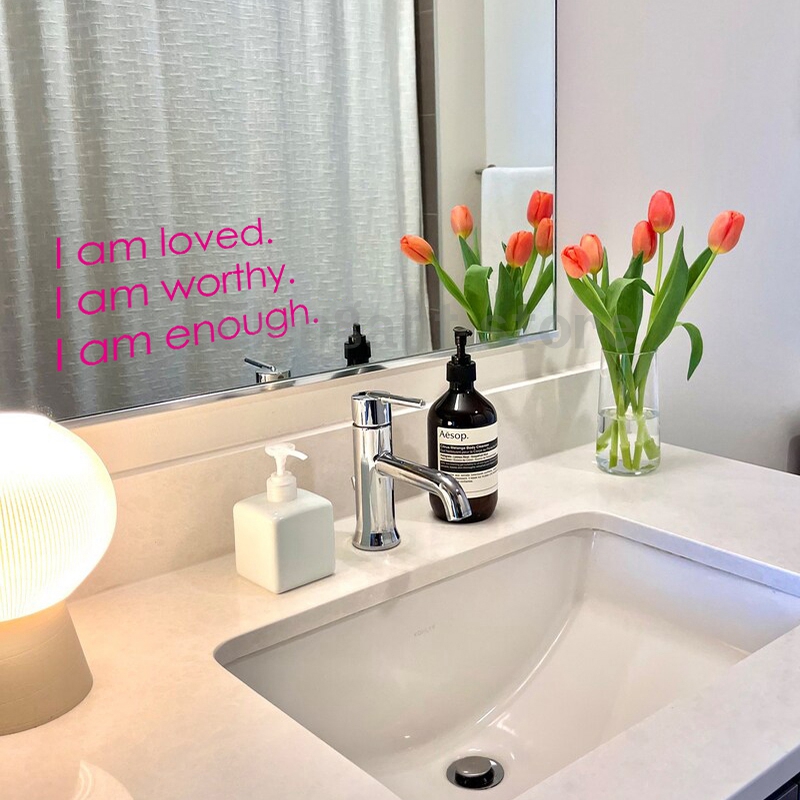 I Am Loved Worthy Enough Mirro - Home Theater Bathroom review and price