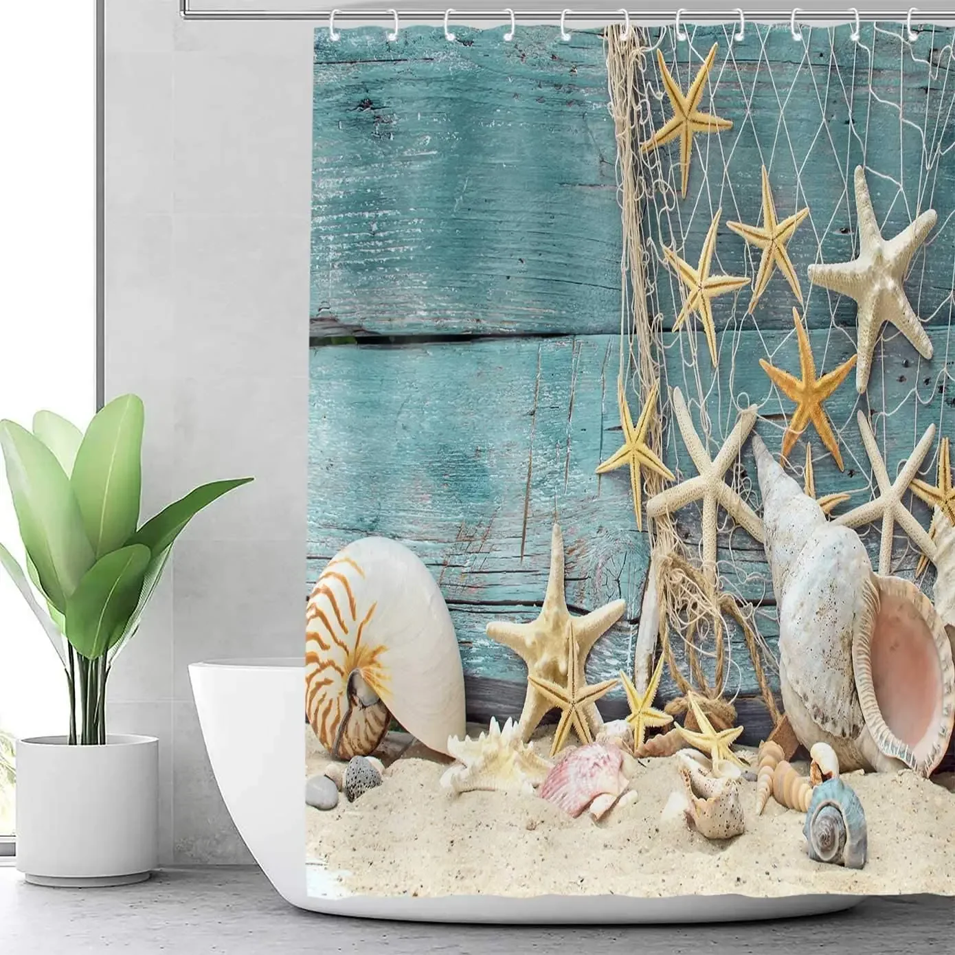 Seashell Shower Curtain Summer - Shower Curtain Liner review and price