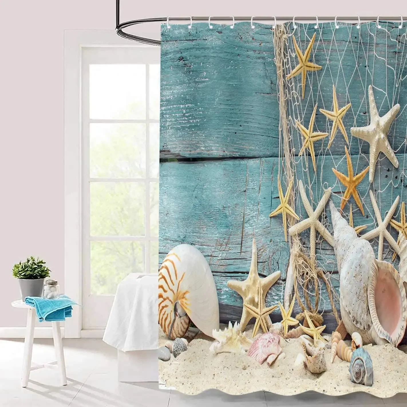Seashell Shower Curtain Summer - Shower Curtain Liner review and price